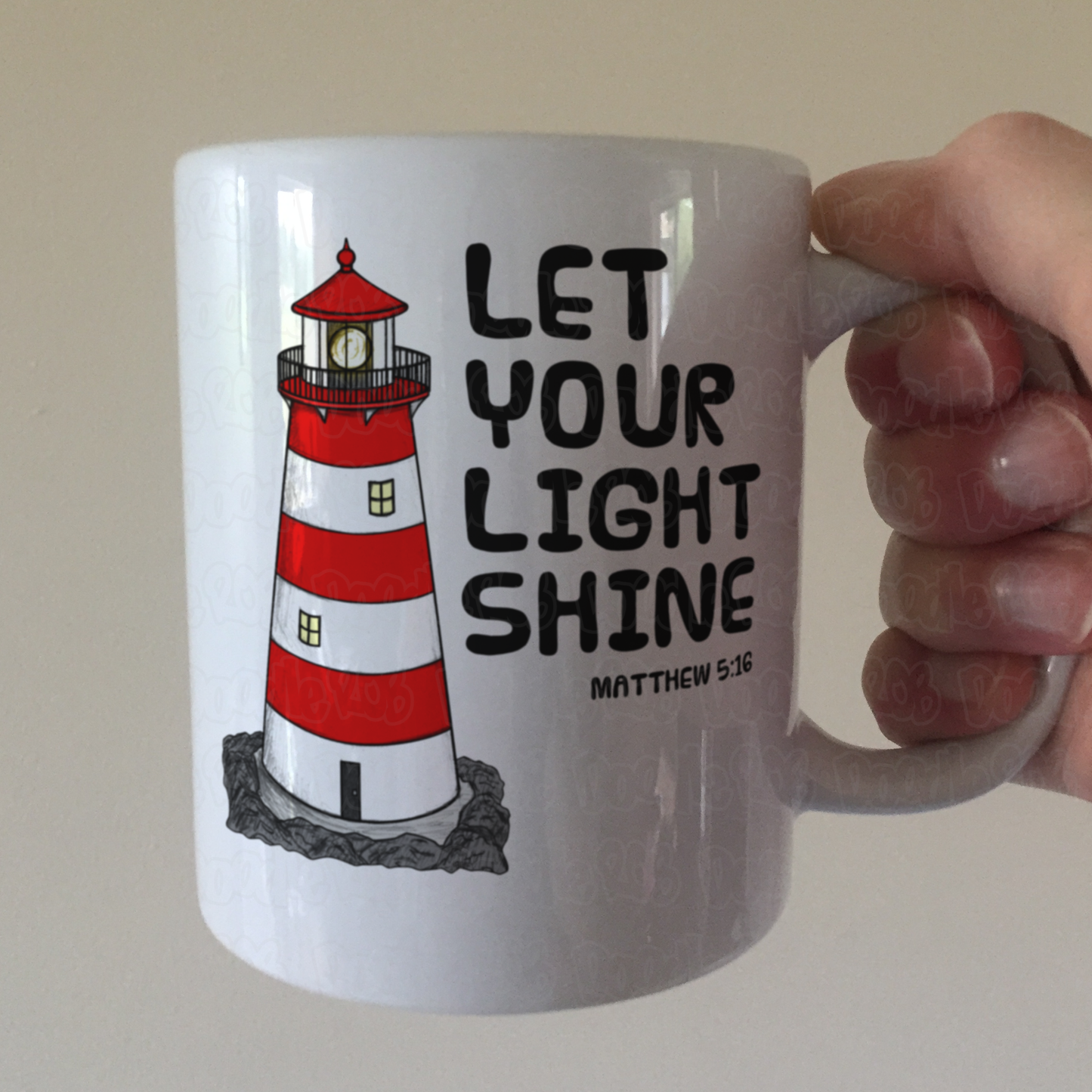 Christian Lighthouse Mug - Matthew 5:16 - Bible Verse Mug - Gift For Church Pastor