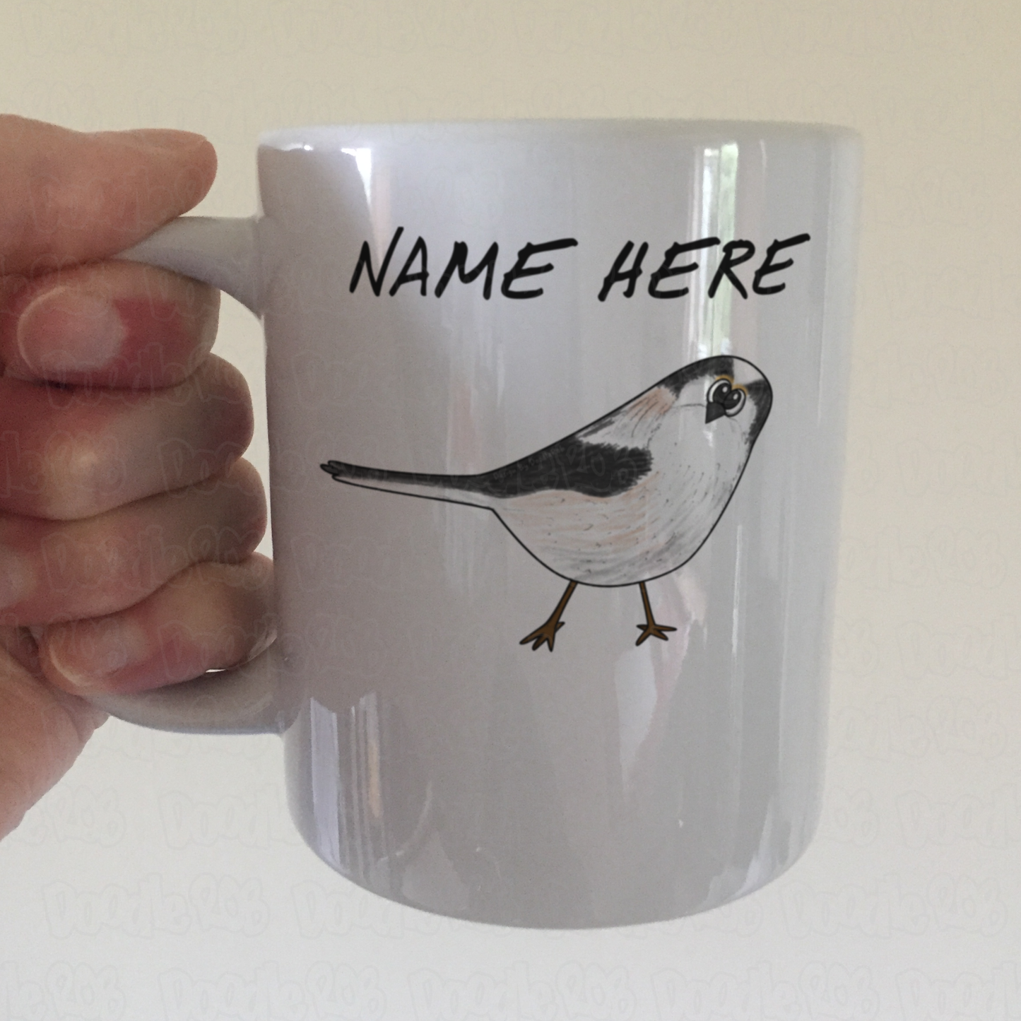 Long-Tailed Tit Bird Personalised Mug - Custom Wildlife Mug - Gift For Bird Watcher