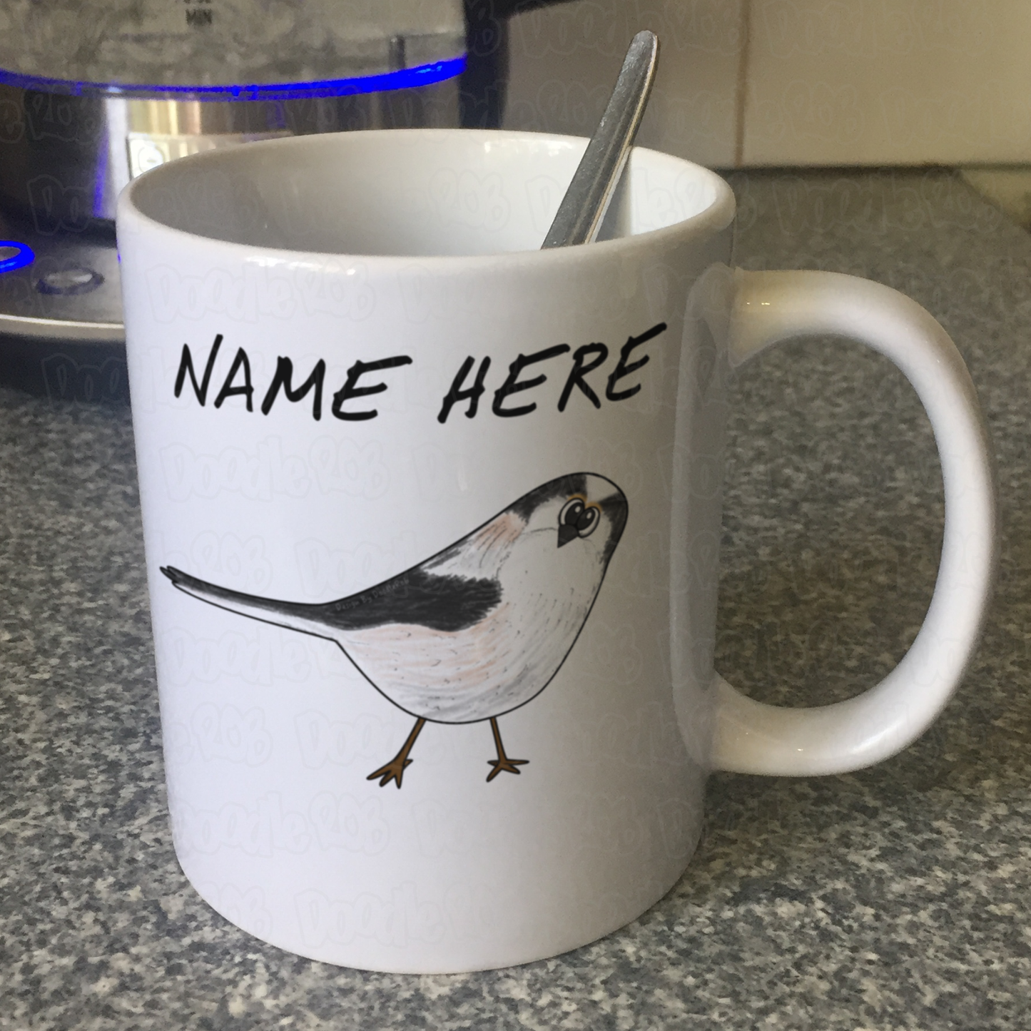 Long-Tailed Tit Bird Personalised Mug - Custom Wildlife Mug - Gift For Bird Watcher