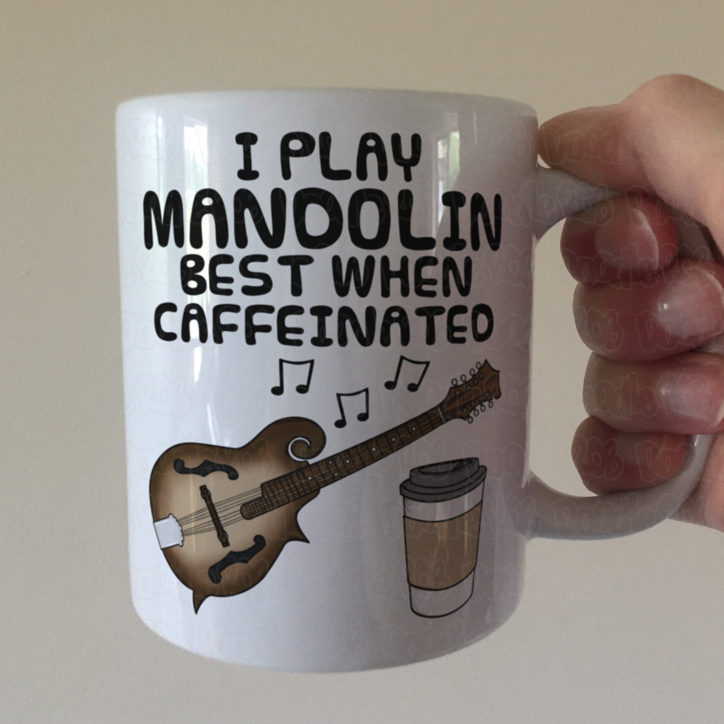 Mandolin Coffee Mug - I Play Mandolin Best When Caffeinated - Mandolinist Folk Musician Gift