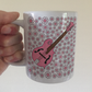 Mandolin Floral Mug (Pink Flowers) - Female Mandolinist - Folk Musician Gift For Girl