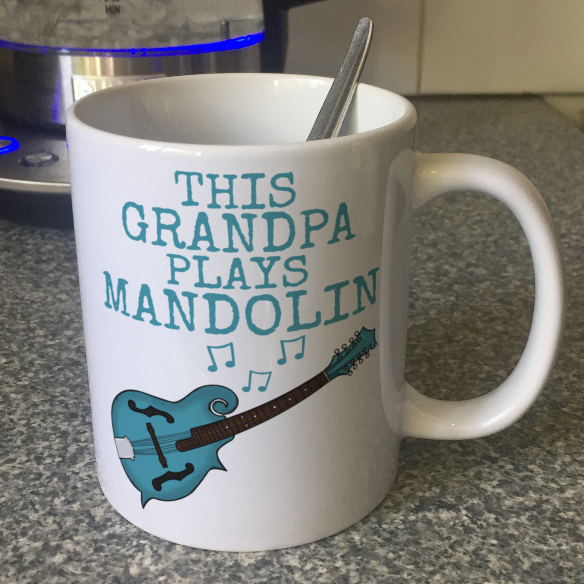 Mandolin Father's Day Mug - This Grandpa Plays Mandolin - Mandolinist Folk Musician Gift