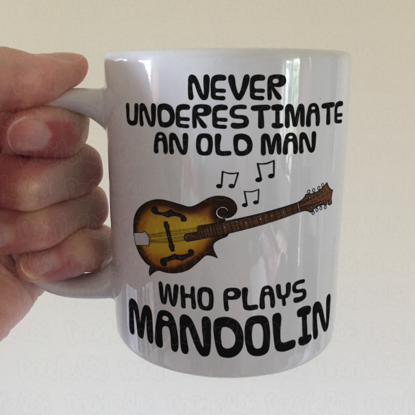 Funny Mandolin Mug - Never Underestimate An Old Man Who Plays Mandolin - Mandolinist Folk Musician Gift For Him