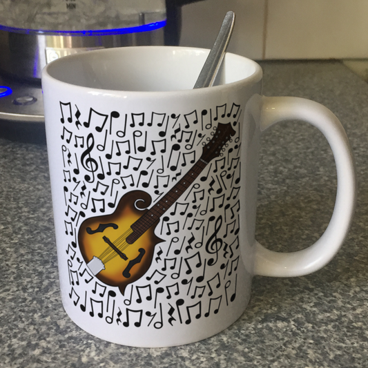 Mandolin Musical Notes Mug - Mandolinist Gift - Mandolin Teacher Folk Musician Mug