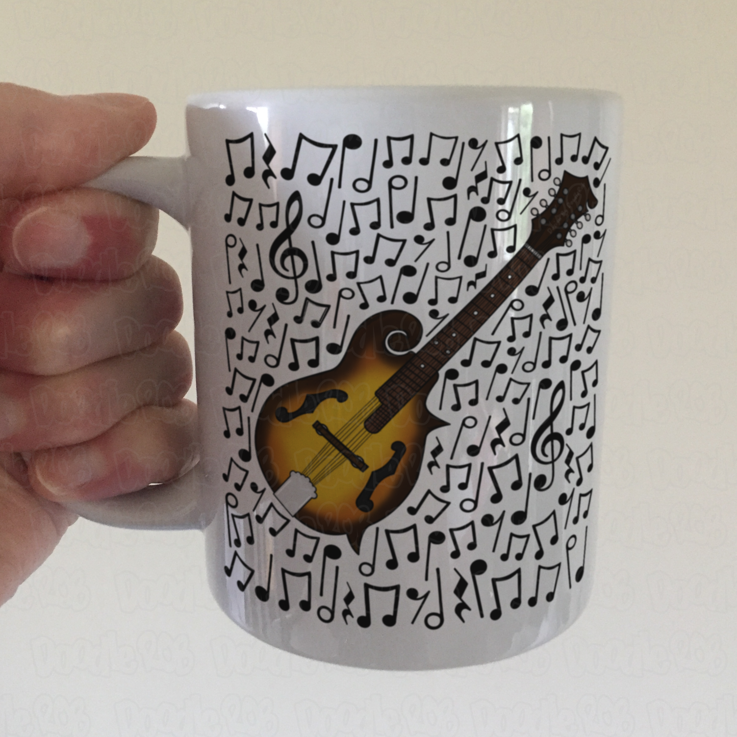 Mandolin Musical Notes Mug - Mandolinist Gift - Mandolin Teacher Folk Musician Mug