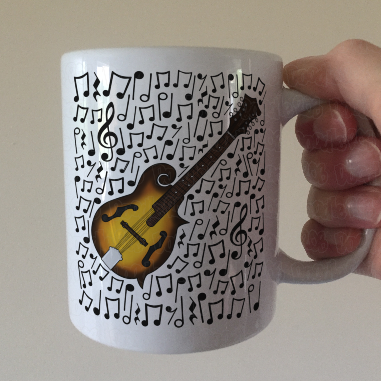 Mandolin Musical Notes Mug - Mandolinist Gift - Mandolin Teacher Folk Musician Mug