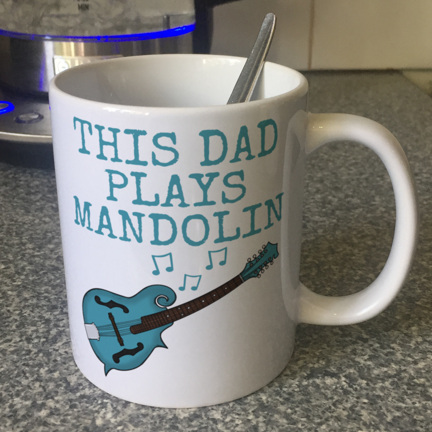Mandolin Father's Day Mug - This Dad Plays Mandolin - Mandolinist Folk Musician Gift