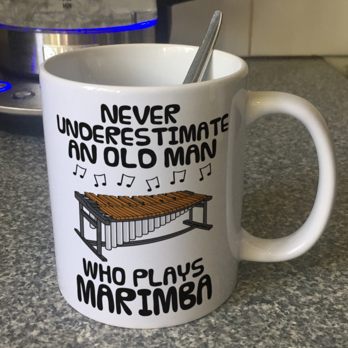 Funny Marimba Mug - Never Underestimate An Old Man Who Plays Marimba - Percussionist Musician Gift For Him