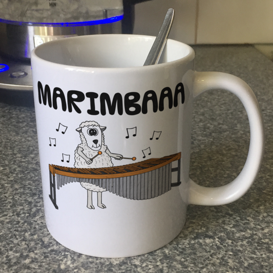 Funny Marimba Mug - Sheep Playing Marimba - Percussion Teacher Mug - Orchestral Musician Gift