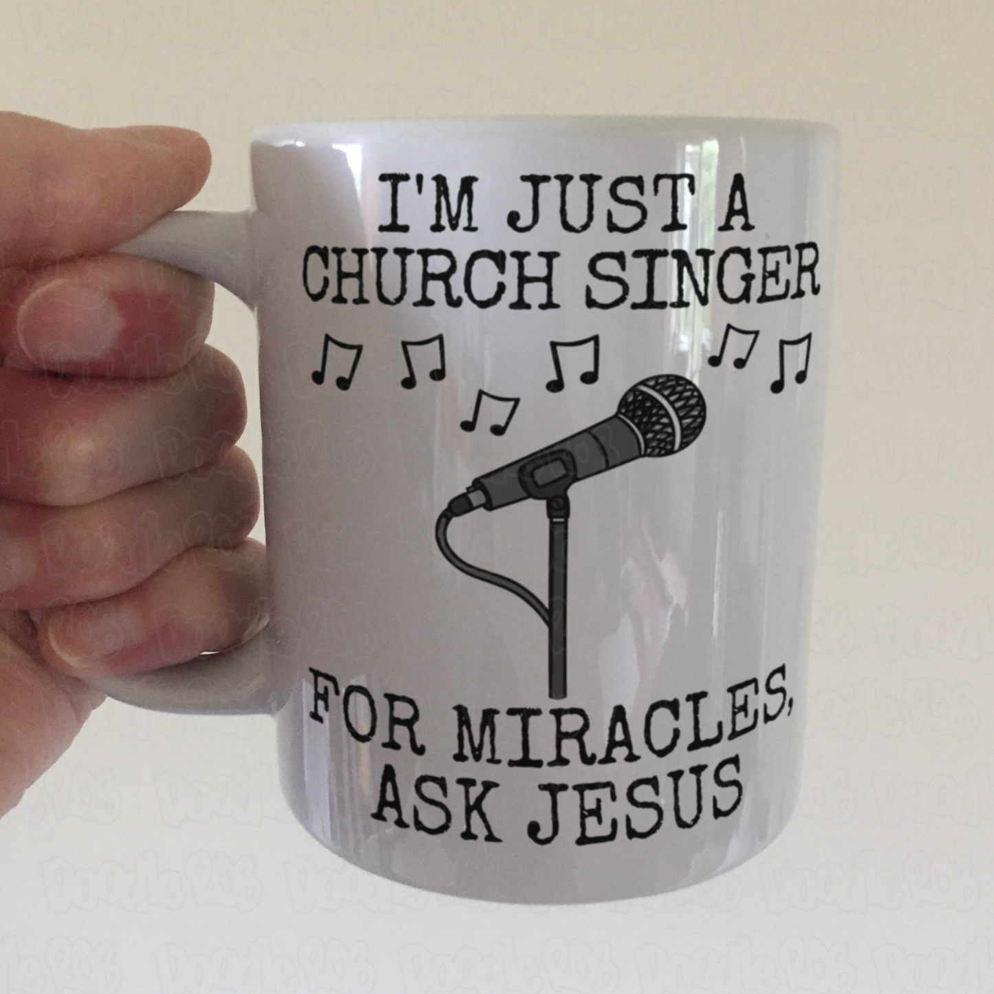 Church Singer Mug - For Miracles, Ask Jesus - Christian Musician Gift