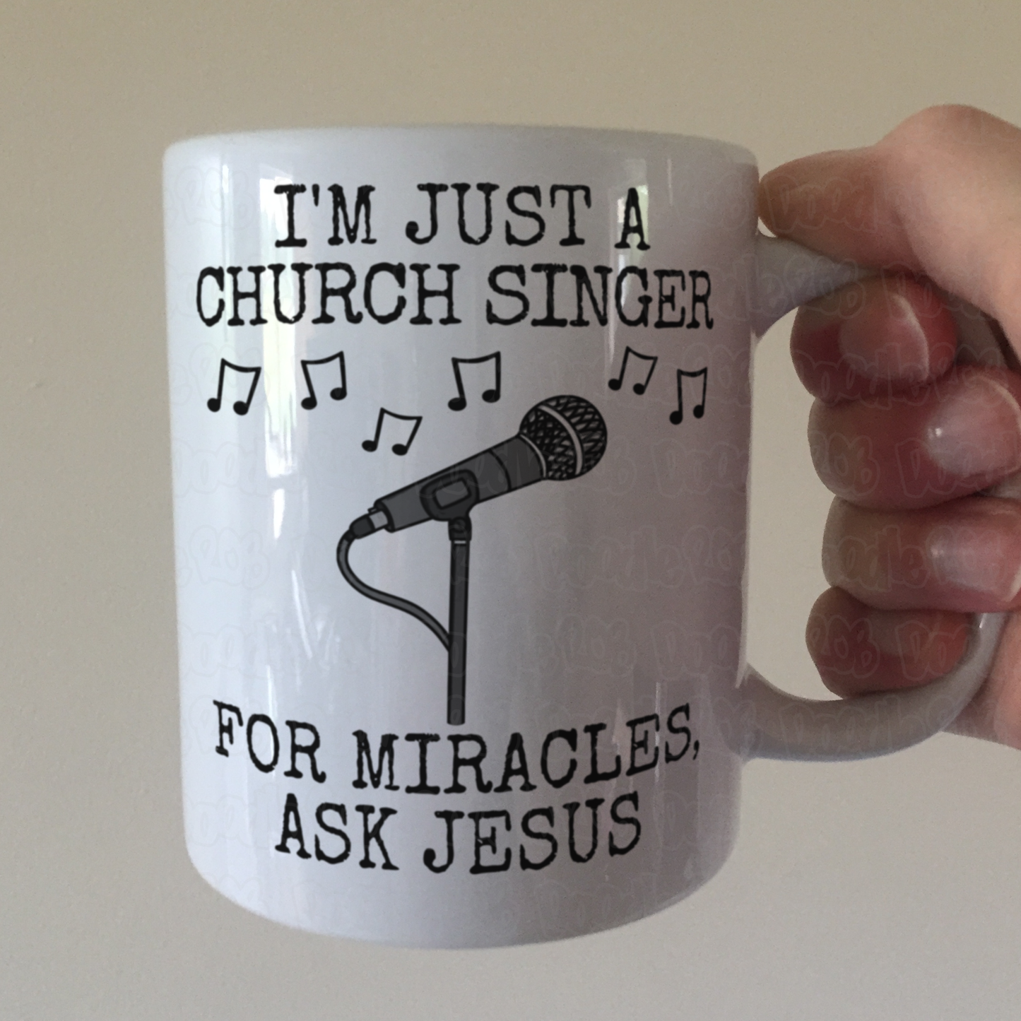 Church Singer Mug - For Miracles, Ask Jesus - Christian Musician Gift