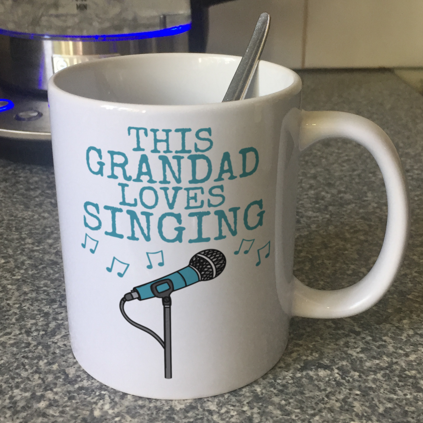 Grandad Singer Mug - This Grandad Loves Singing - Vocalist Musician Gift For Father's Day