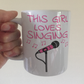 Girl Singer Mug - This Girl Loves Singing - Singing Teacher Gift - Female Vocalist Mug