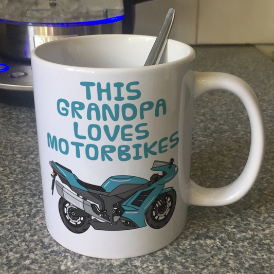 Motorbike Father's Day Mug - This Grandpa Loves Motorbikes - Gift For Biker
