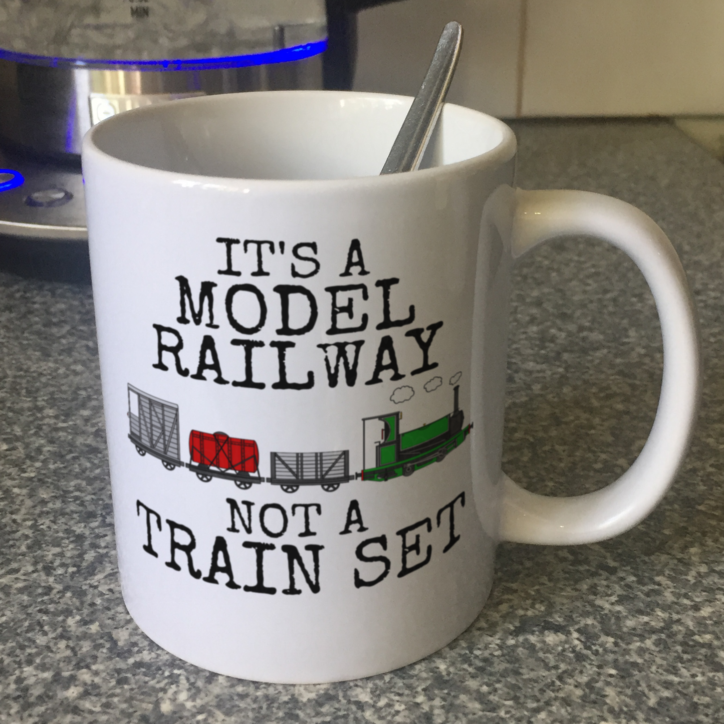Funny Steam Train Mug - It's A Model Railway Not A Train Set - Gift For Rail Enthusiast