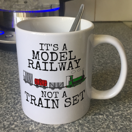 Funny Steam Train Mug - It's A Model Railway Not A Train Set - Gift For Rail Enthusiast
