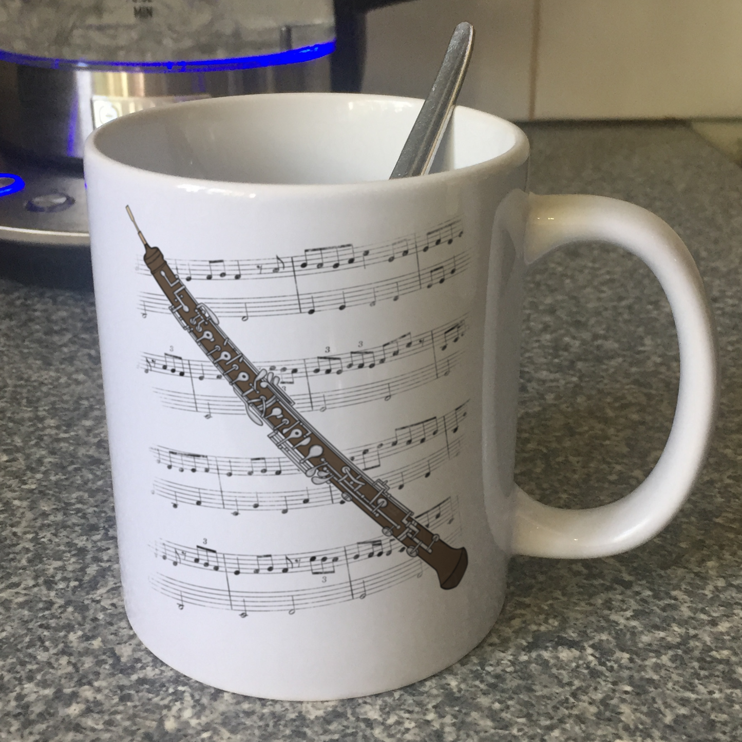 Oboe Music Notation Mug (Colour) - Gift For Oboist - Woodwind Musician Gift