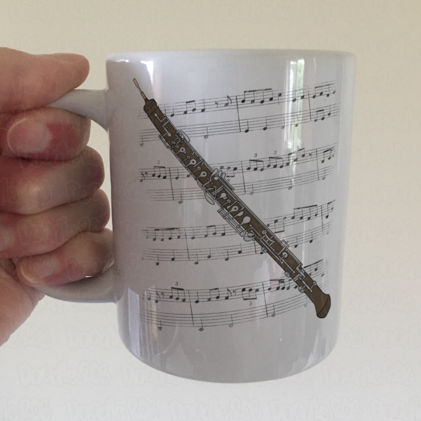 Oboe Music Notation Mug (Colour) - Gift For Oboist - Woodwind Musician Gift