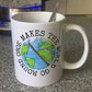 Oboe Mug - Oboe Makes The World Go Round - Gift For Oboist - Woodwind Teacher Mug