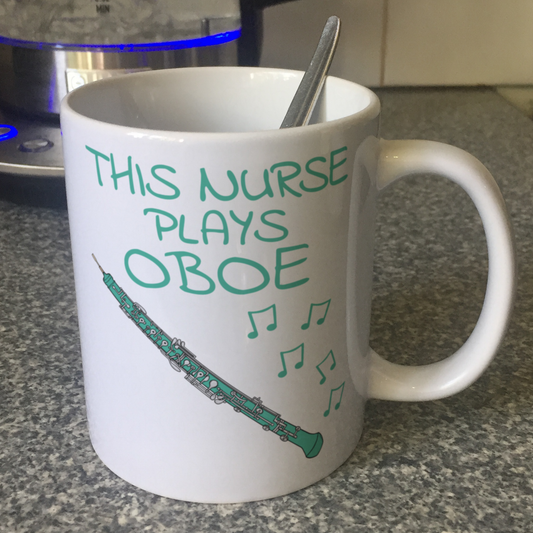 Nurse Oboe Mug - This Nurse Plays Oboe - Oboist Gift For Nurse