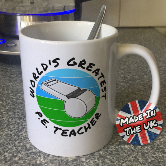 PE Teacher Mug - World's Greatest P.E. Teacher - Sport Teacher Gift