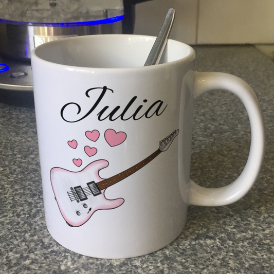 Electric Guitar Wedding Personalised Mug - Guitarist Musician Custom Gift