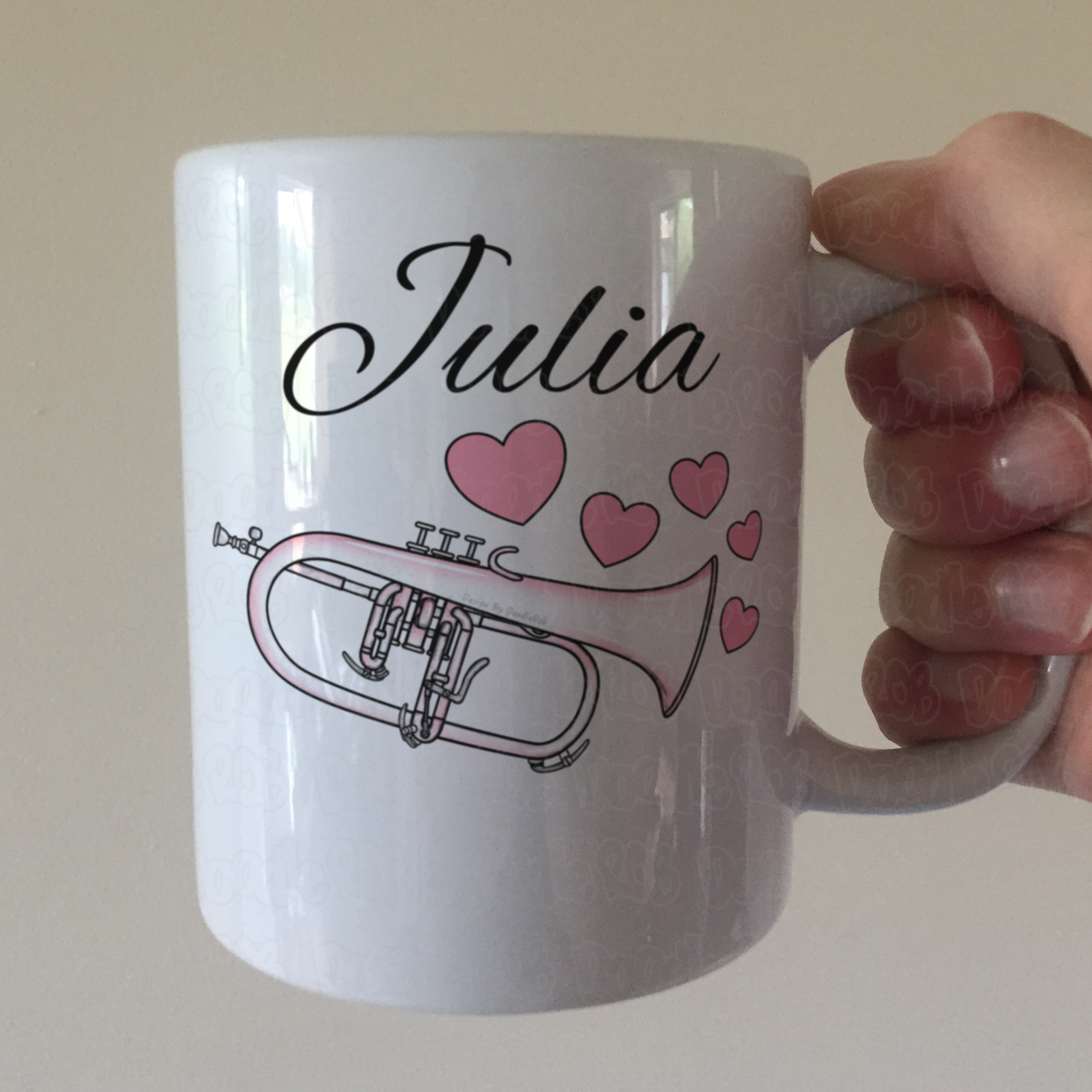 Flugelhorn Wedding Personalised Mug - Brass Musician Custom Gift