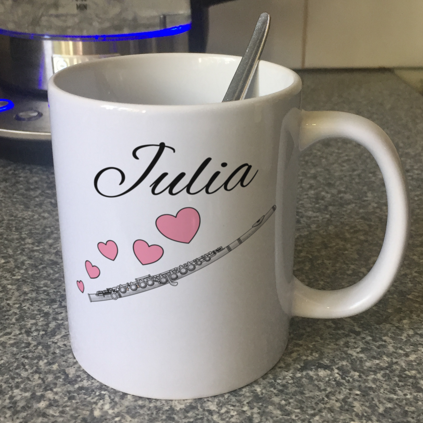 Flute Wedding Personalised Mug - Flautist Woodwind Musician Custom Gift