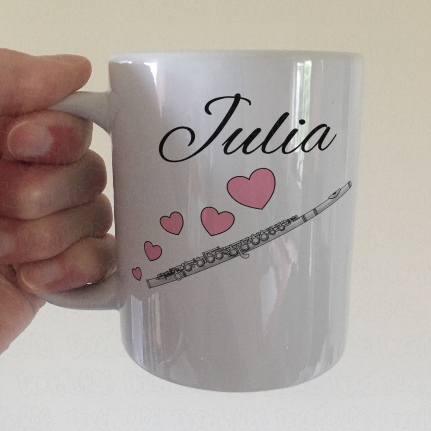 Flute Wedding Personalised Mug - Flautist Woodwind Musician Custom Gift