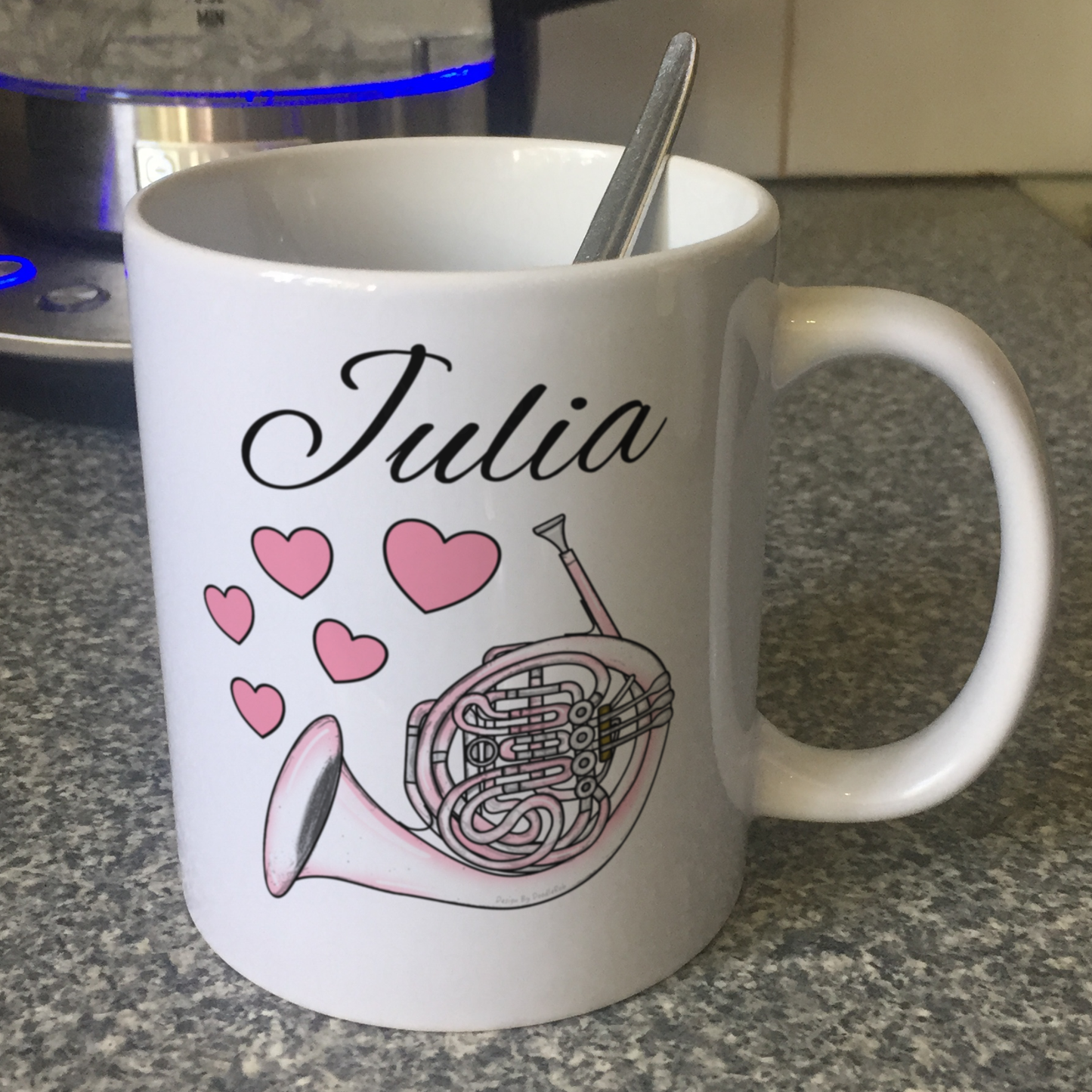 French Horn Wedding Personalised Mug - Brass Musician Custom Gift
