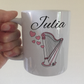 Harp Wedding Personalised Mug - Harpist String Musician Custom Gift