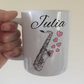 Saxophone Wedding Personalised Mug - Saxophonist Musician Custom Gift