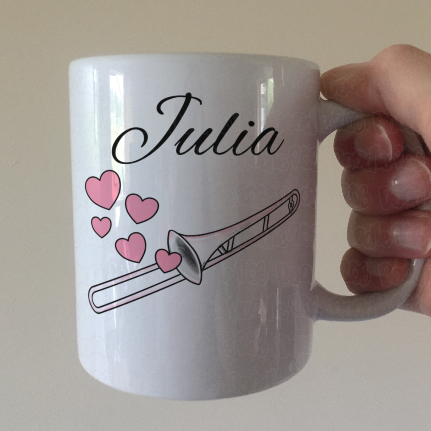 Trombone Wedding Personalised Mug - Trombonist Brass Musician Custom Gift
