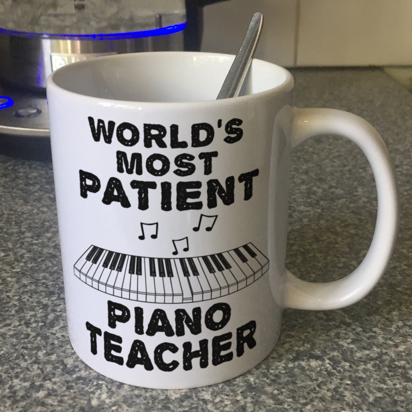 Funny Piano Teacher Mug - World's Most Patient Piano Teacher - Sarcastic Music Teacher Gift