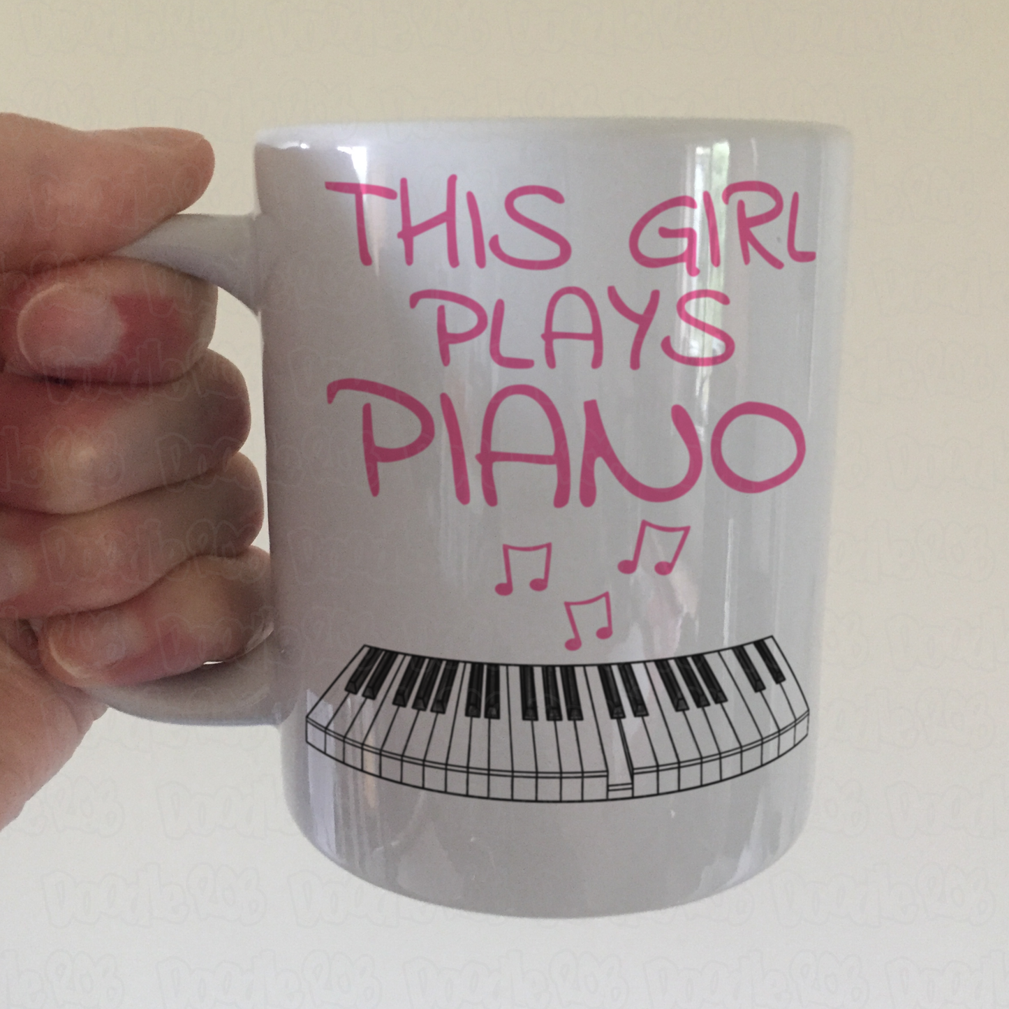 Girl's Piano Mug - This Girl Plays Piano - Female Pianist - Piano Gift For Her