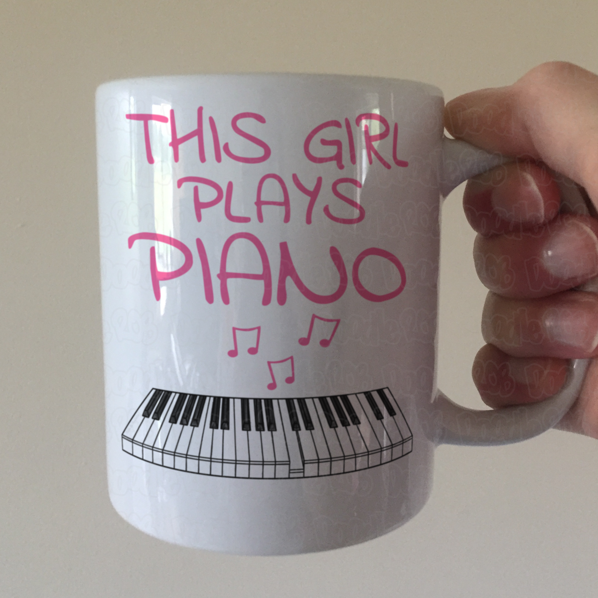 Girl's Piano Mug - This Girl Plays Piano - Female Pianist - Piano Gift For Her