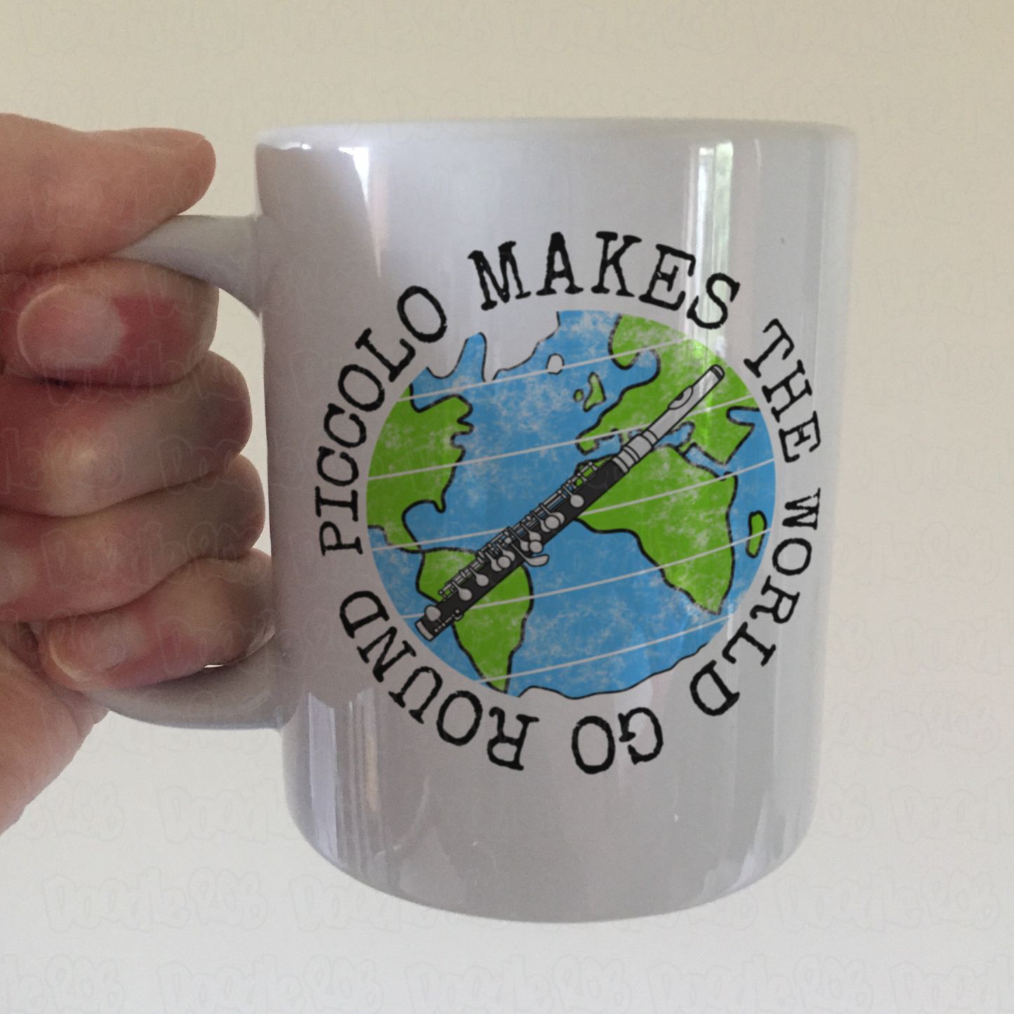 Piccolo Mug - Piccolo Makes The World Go Round - Piccoloist Mug - Woodwind Teacher Gift