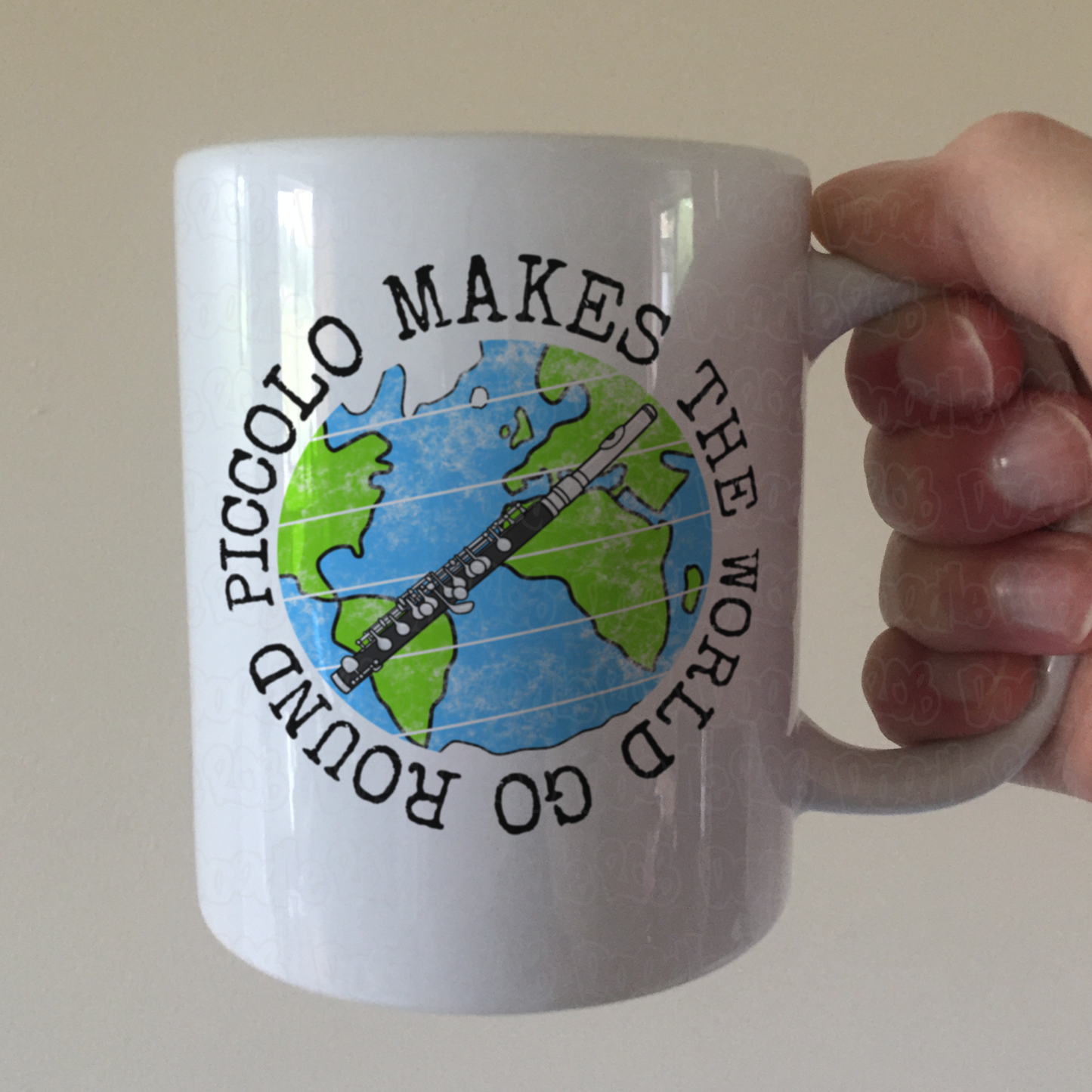 Piccolo Mug - Piccolo Makes The World Go Round - Piccoloist Mug - Woodwind Teacher Gift