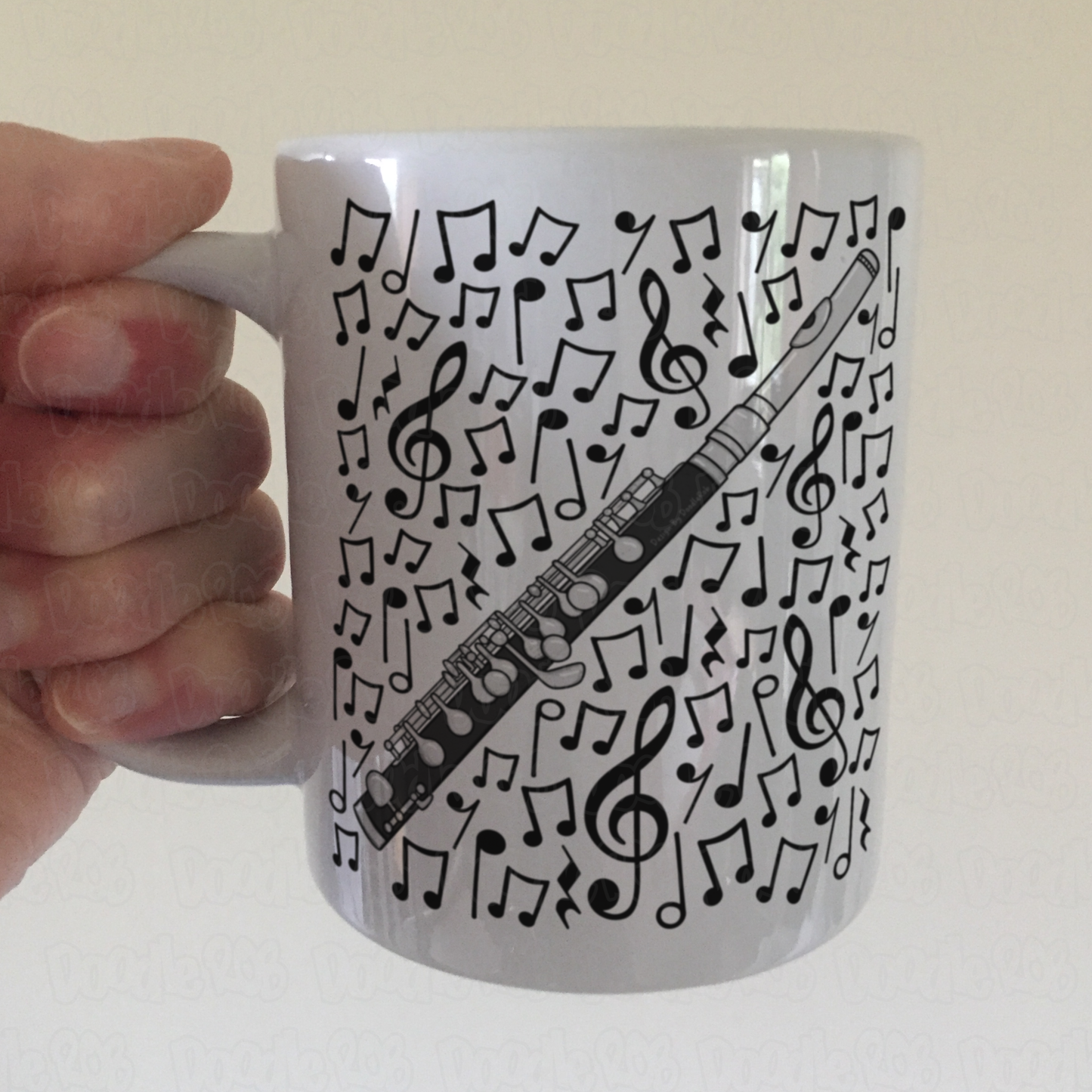 Piccolo Musical Notes Mug - Gift For Piccoloist - Woodwind Musician Orchestra Gift