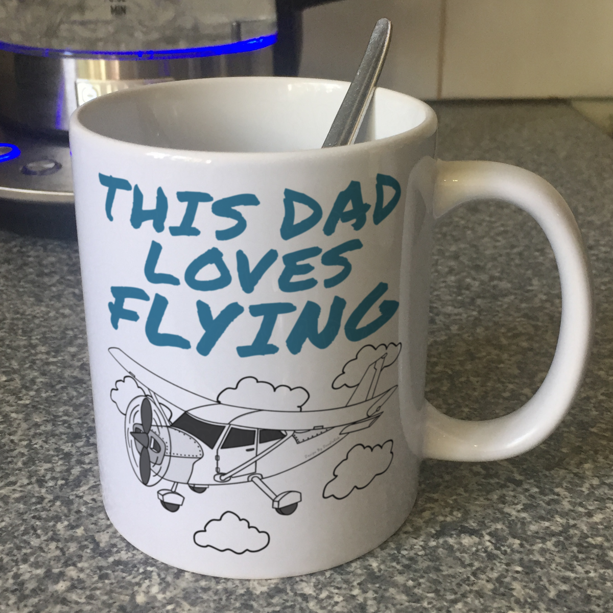 Propeller Plane Father's Day Mug - This Dad Loves Flying - Pilot Aviation Enthusiast Gift