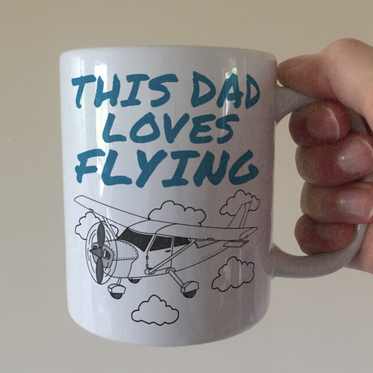 Propeller Plane Father's Day Mug - This Dad Loves Flying - Pilot Aviation Enthusiast Gift