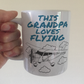 Propeller Plane Father's Day Mug - This Grandpa Loves Flying - Pilot Aviation Enthusiast Gift