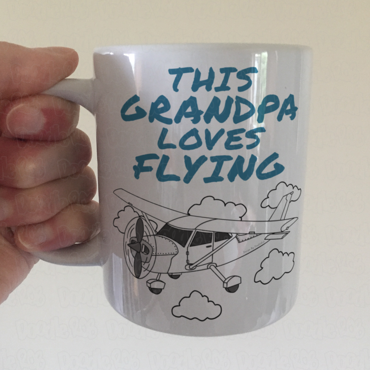 Propeller Plane Father's Day Mug - This Grandpa Loves Flying - Pilot Aviation Enthusiast Gift