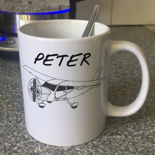 Propeller Plane Personalised Mug - Custom Mug For Pilot - Gift For Aviation Enthusiast