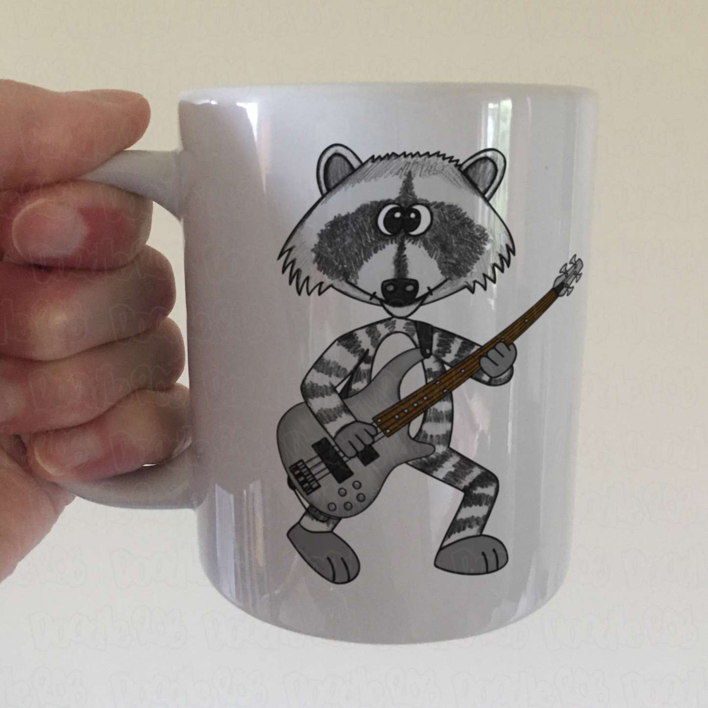 Raccoon Bass Guitar Mug - Funny Gift For Bassist - Musician Gift For Animal Lovers