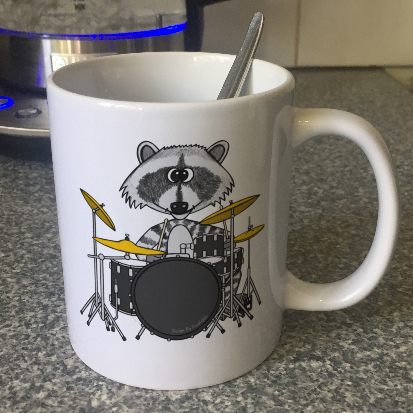 Raccoon Playing Drums Mug - Funny Gift For Drummer - Musician Gift For Animal Lovers