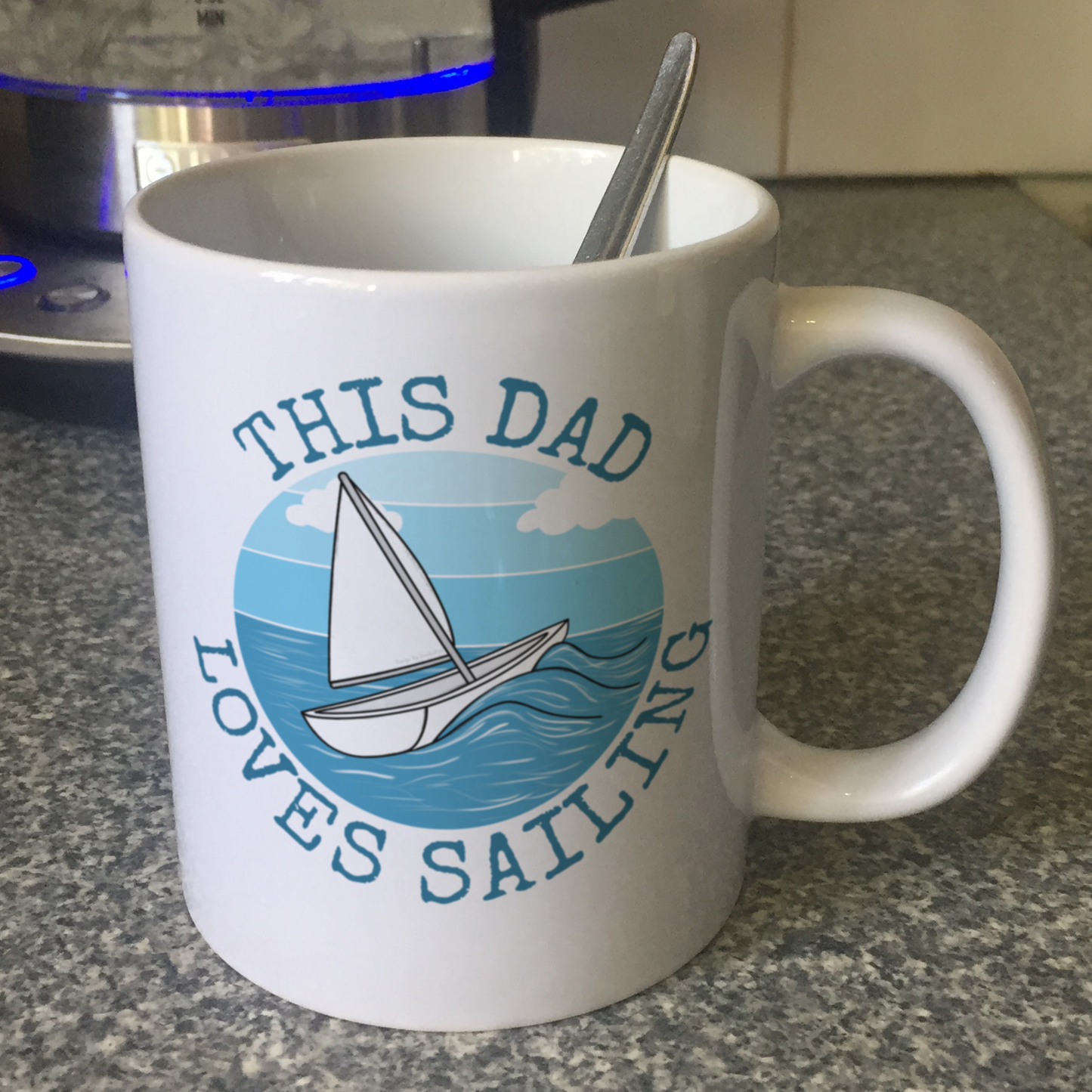 Sail Boat Father's Day Mug - This Dad Loves Sailing - Sailor Sailing Enthusiast Gift