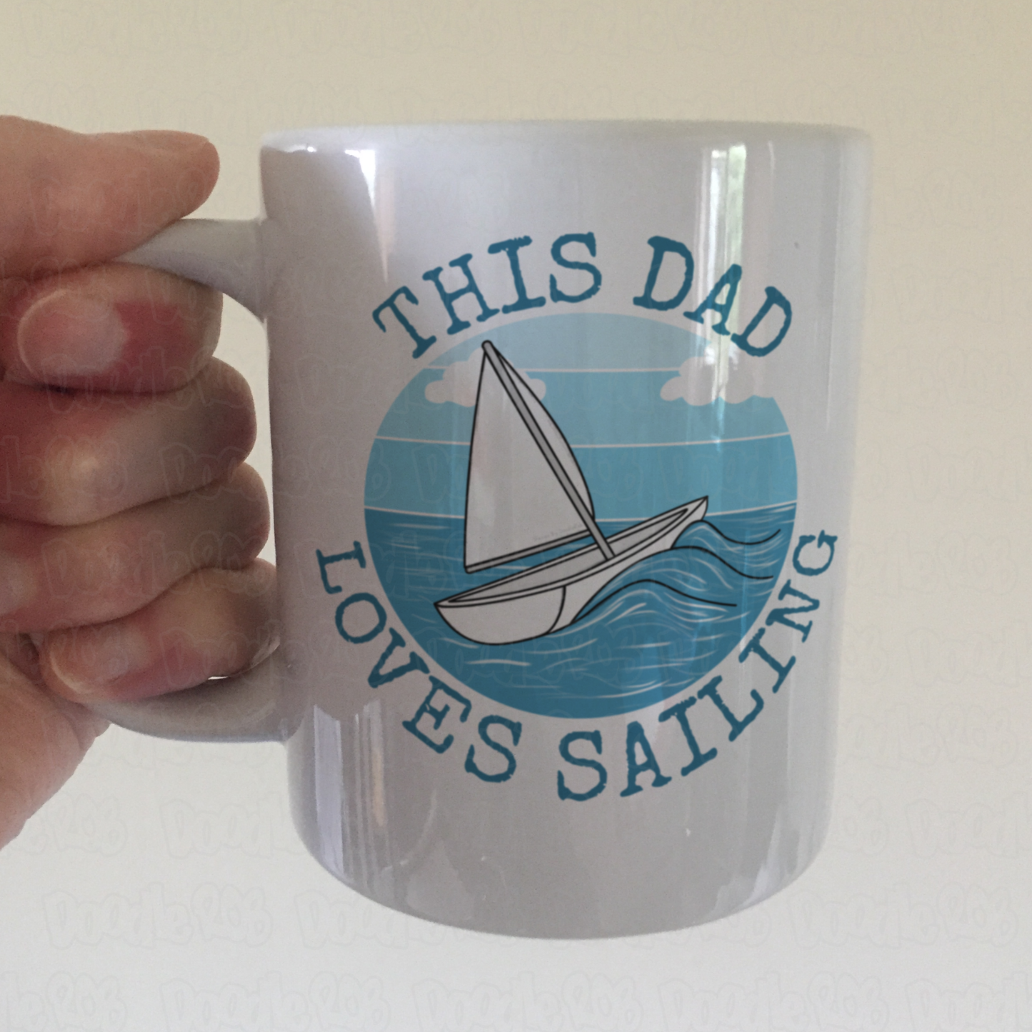 Sail Boat Father's Day Mug - This Dad Loves Sailing - Sailor Sailing Enthusiast Gift