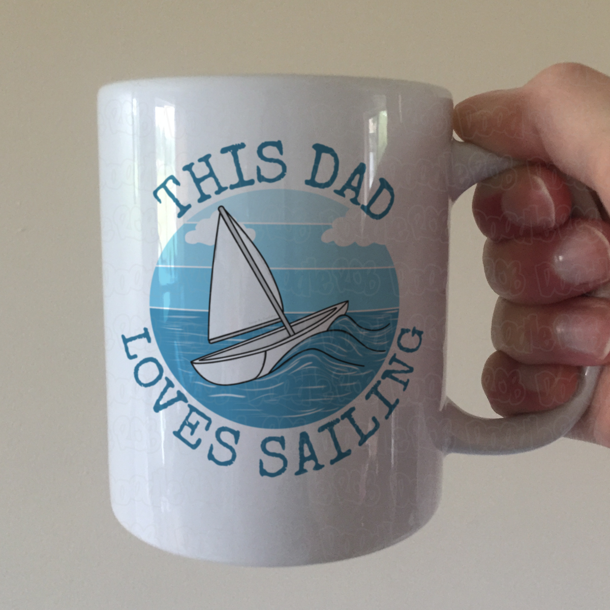 Sail Boat Father's Day Mug - This Dad Loves Sailing - Sailor Sailing Enthusiast Gift