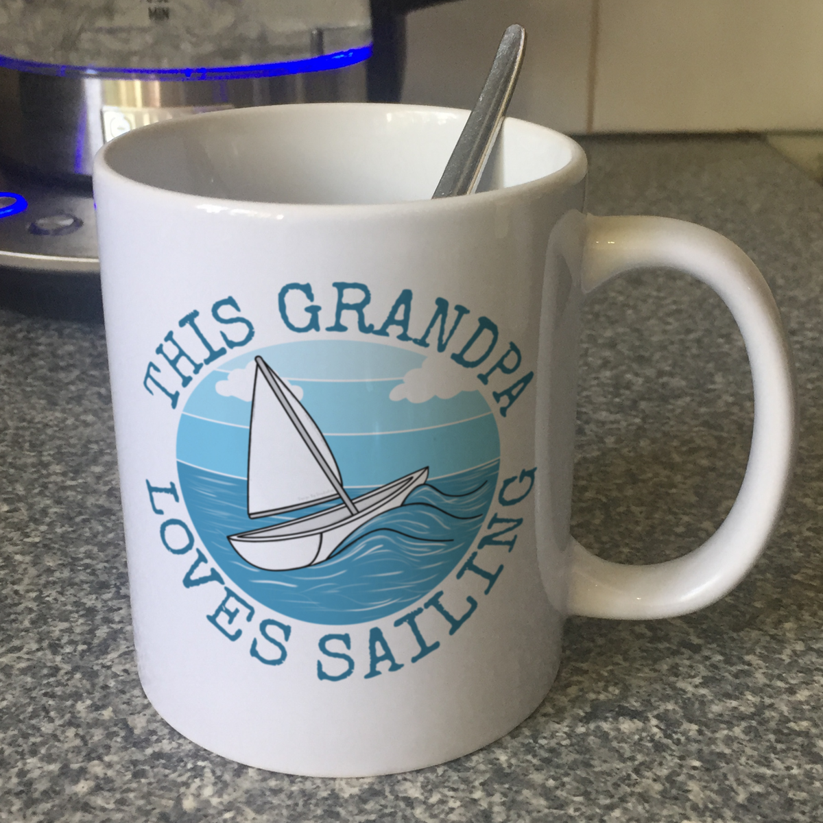 Sail Boat Father's Day Mug - This Grandpa Loves Sailing - Sailor Sailing Enthusiast Gift